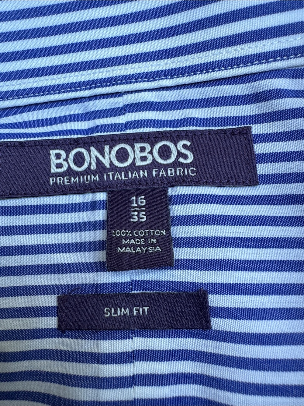 Bonobos Men’s Blue Striped & Microcheck Dress Shirts - Picture 2 of 7